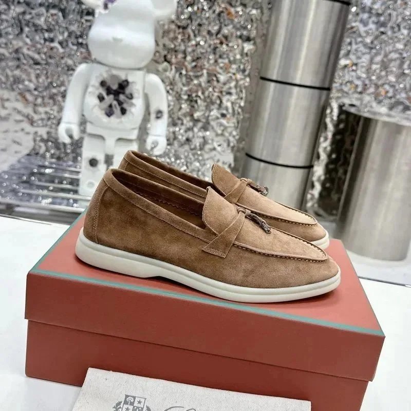 Loro Piana Leather Shoes ZW-1 suede slip-on loafers — 24