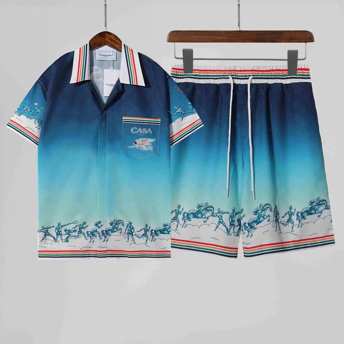 Casablanca Sport Graphic Polo White Green Multicolor Polo Shirt product detail 2 in Litbuy spreadsheet finds