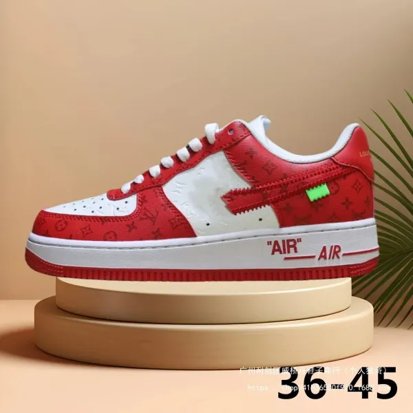 Off-White x Nike Air Force 1 Low Black Velvet Sneakers - 9
