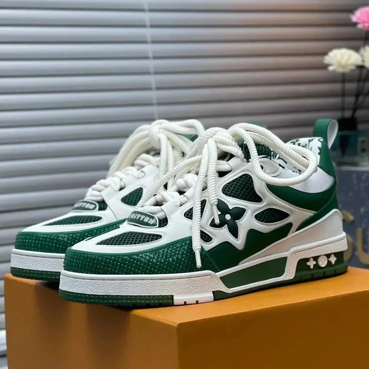 Louis Vuitton Sneakers Mesh Low-Top with Floral Monogram Motif — 06