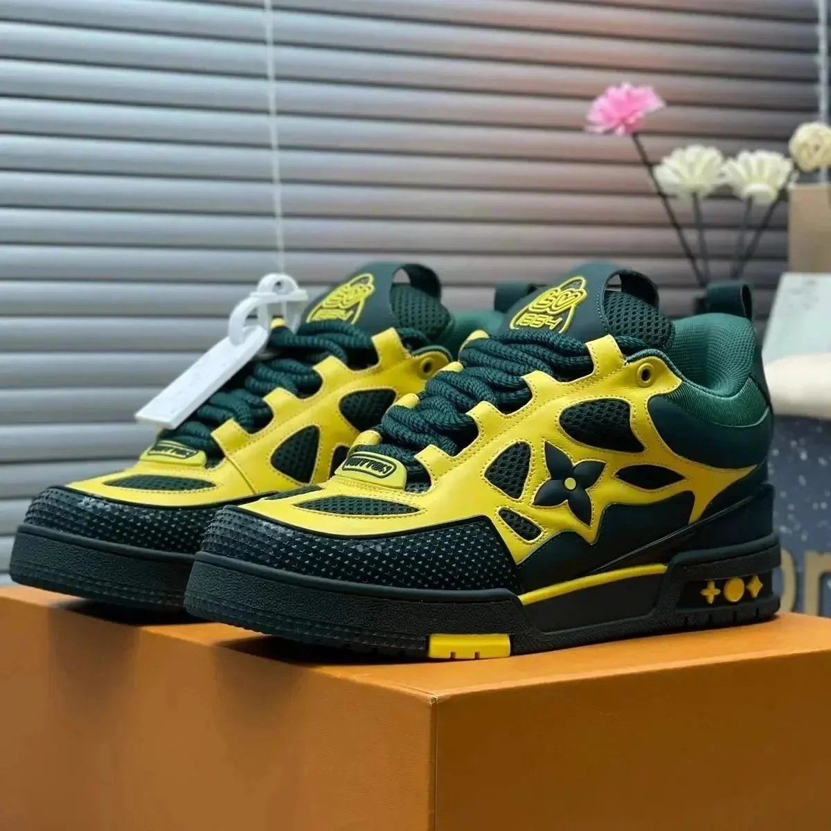 Louis Vuitton Sneakers Mesh Low-Top with Floral Monogram Motif — 11
