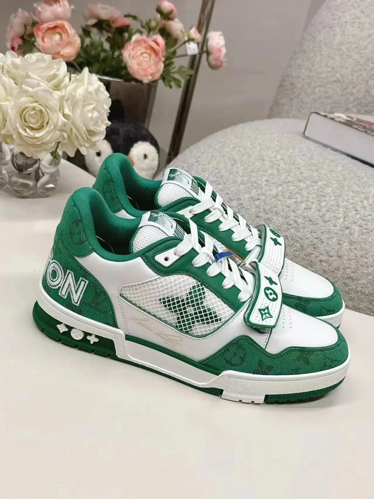 Louis Vuitton Sneakers Mesh Low-Top with Floral Monogram Motif image 10