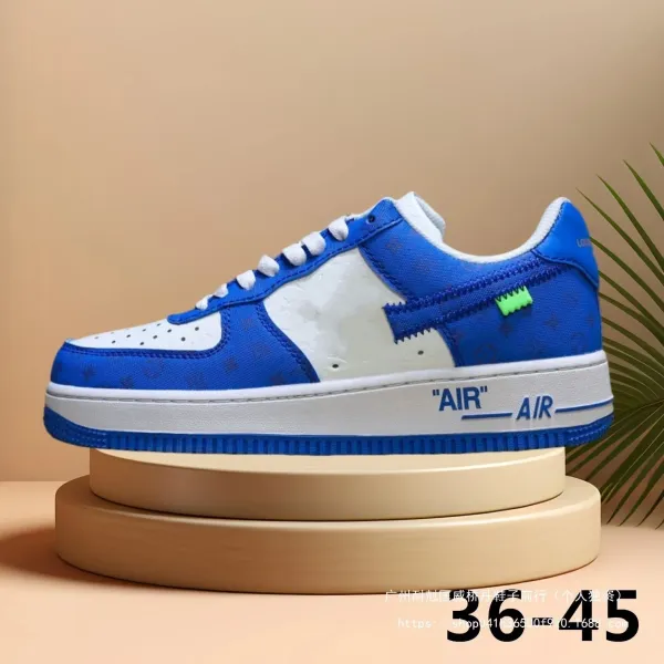 Off-White x Nike Air Force 1 Low Black Velvet Sneakers - 11