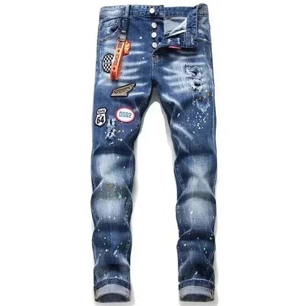 Dsquared2 Icon Distressed Patchwork Denim Jeans