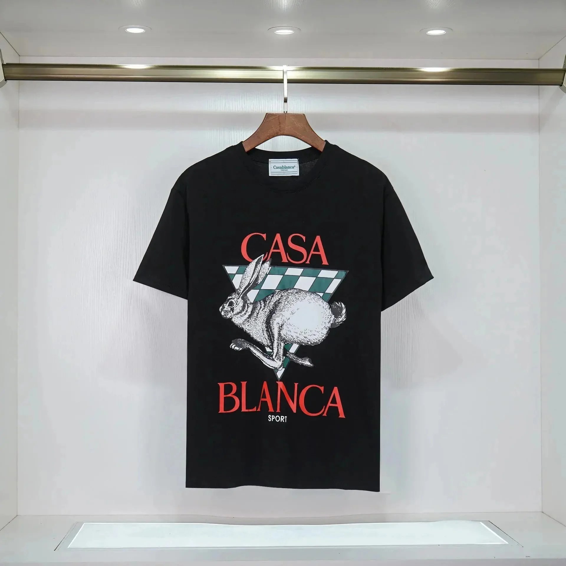 Casablanca Casa Blanca Sport Black Rabbit Print T-Shirt Black