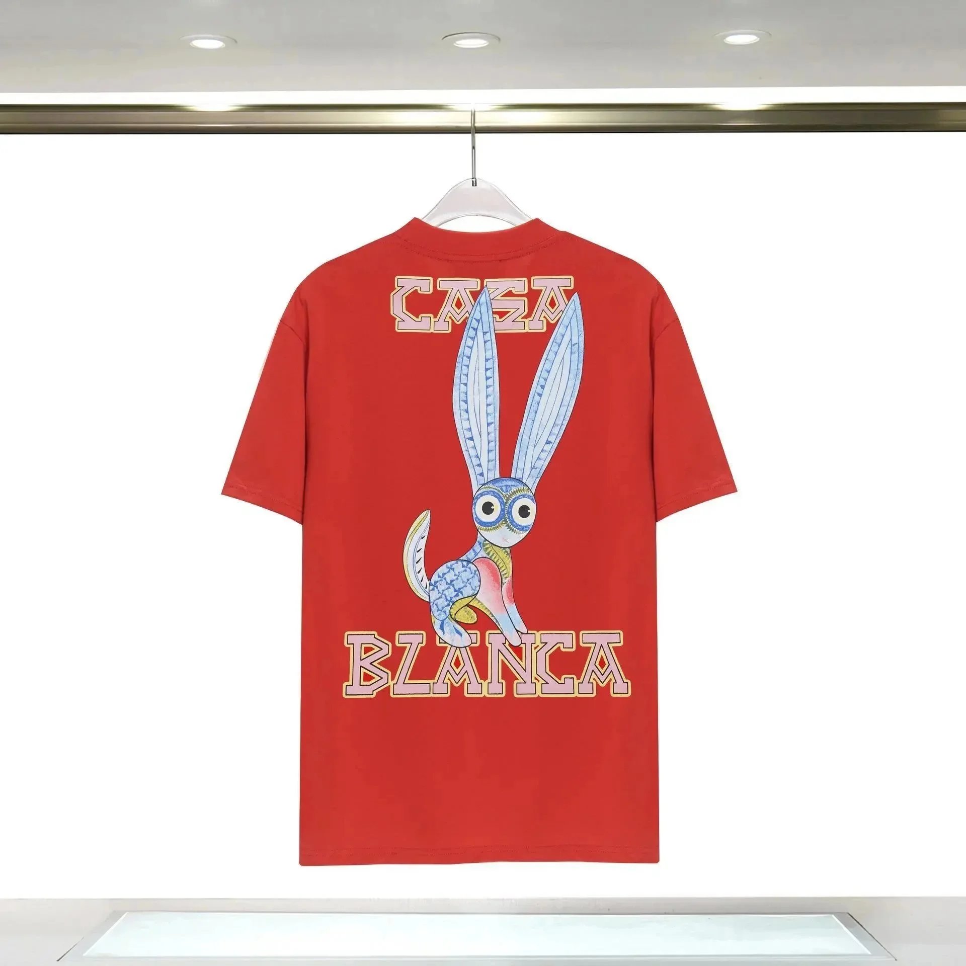 Casablanca Casa Blanca Red Rabbit Print T-Shirt Red