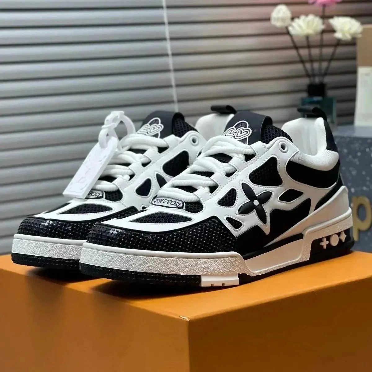 Louis Vuitton Sneakers Mesh Low-Top with Floral Monogram Motif — 13
