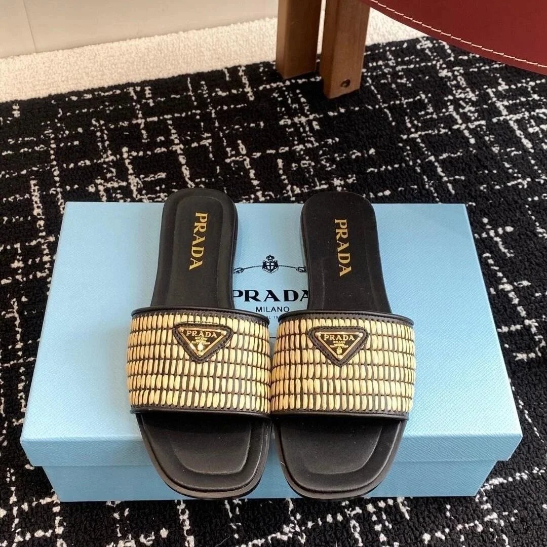 Prada Sandals Woven lug-sole slingback image 8