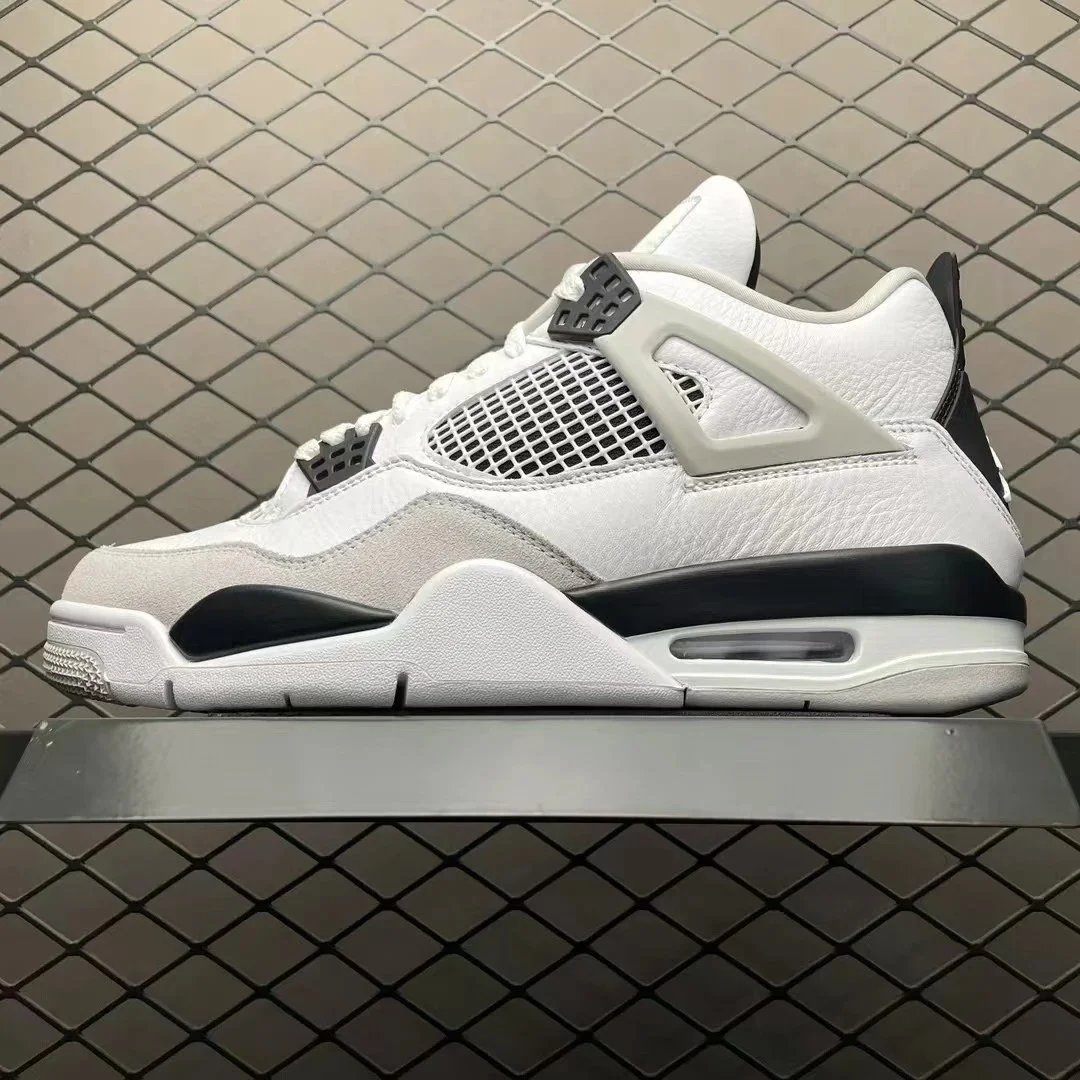 Nike Air Jordan 4 White Cement Grey Blue Yellow Purple Black Elephant Print Sneakers