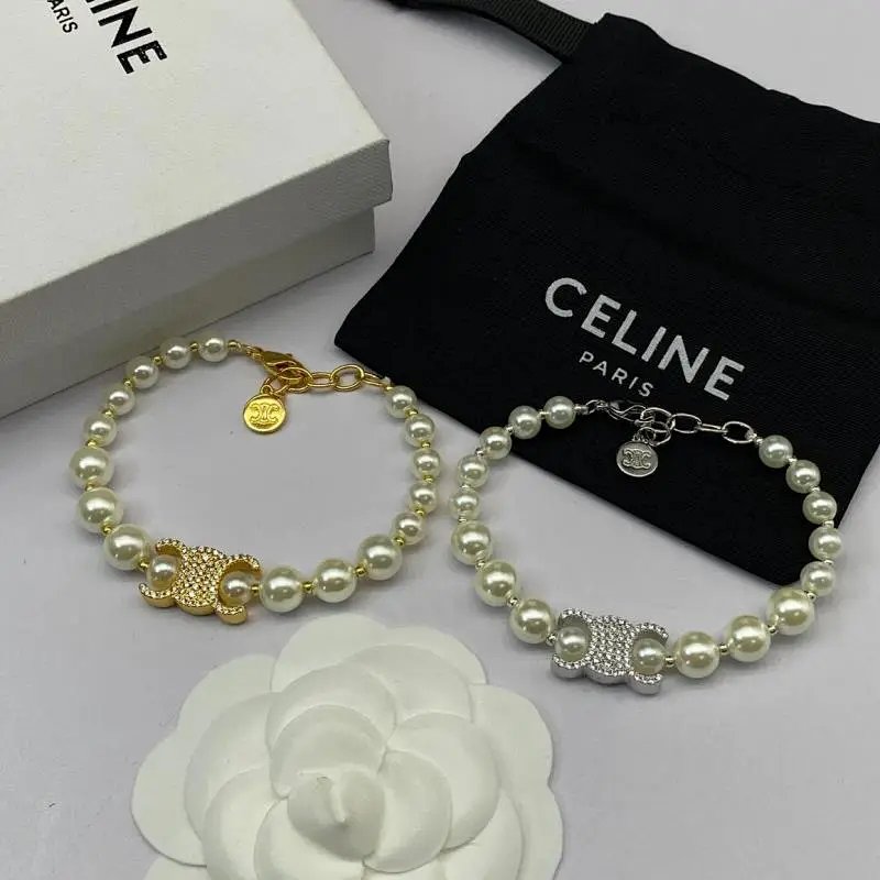 Celine Pearl and Crystal-Embellished Logo Bracelet Silver Jewelry Bracelets product detail 2 in Litbuy spreadsheet finds