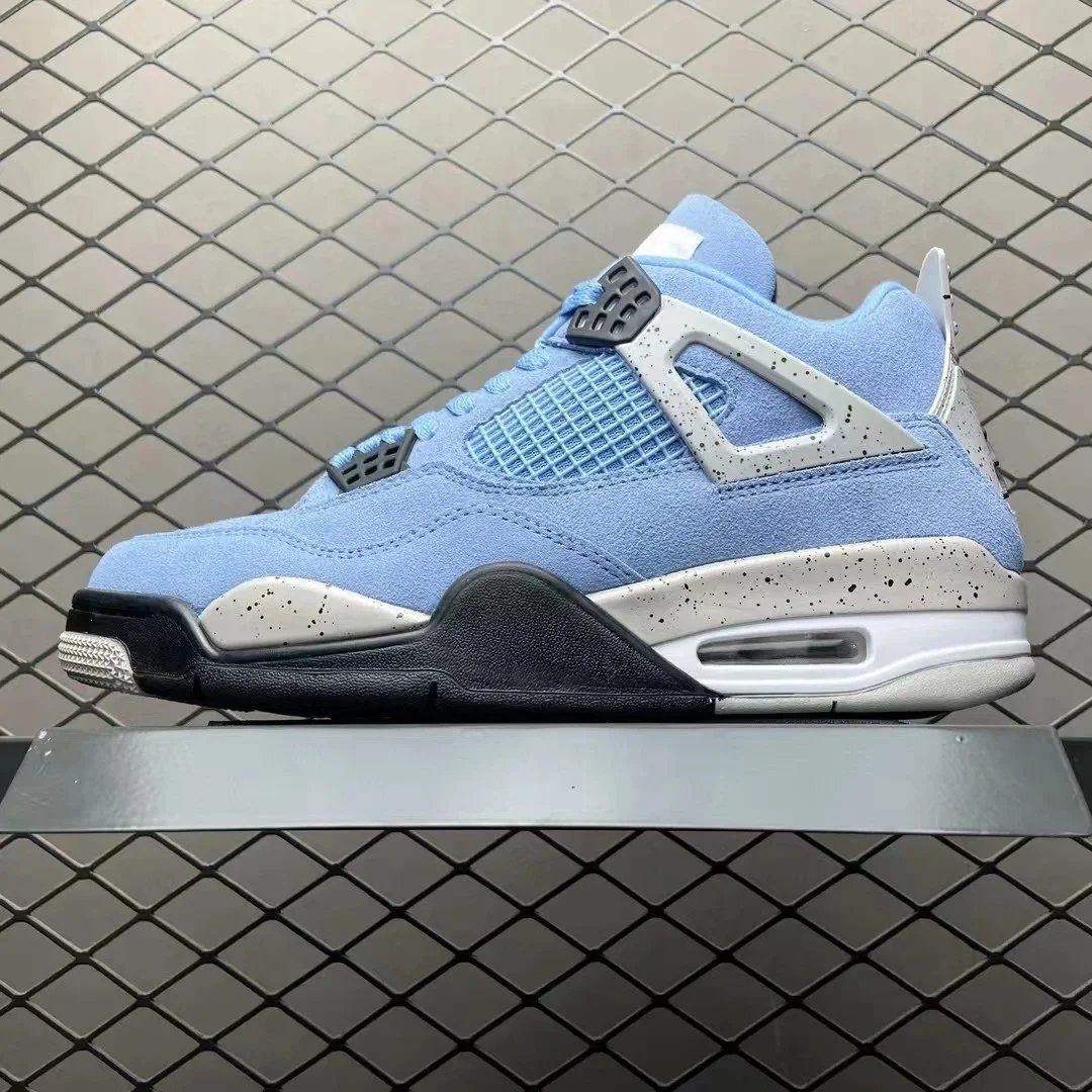 Nike Air Jordan 4 White Cement Grey Blue Yellow Purple Black Elephant Print Sneakers