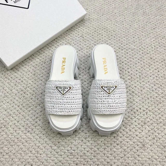 Prada Sandals Woven lug-sole slingback product detail image 7