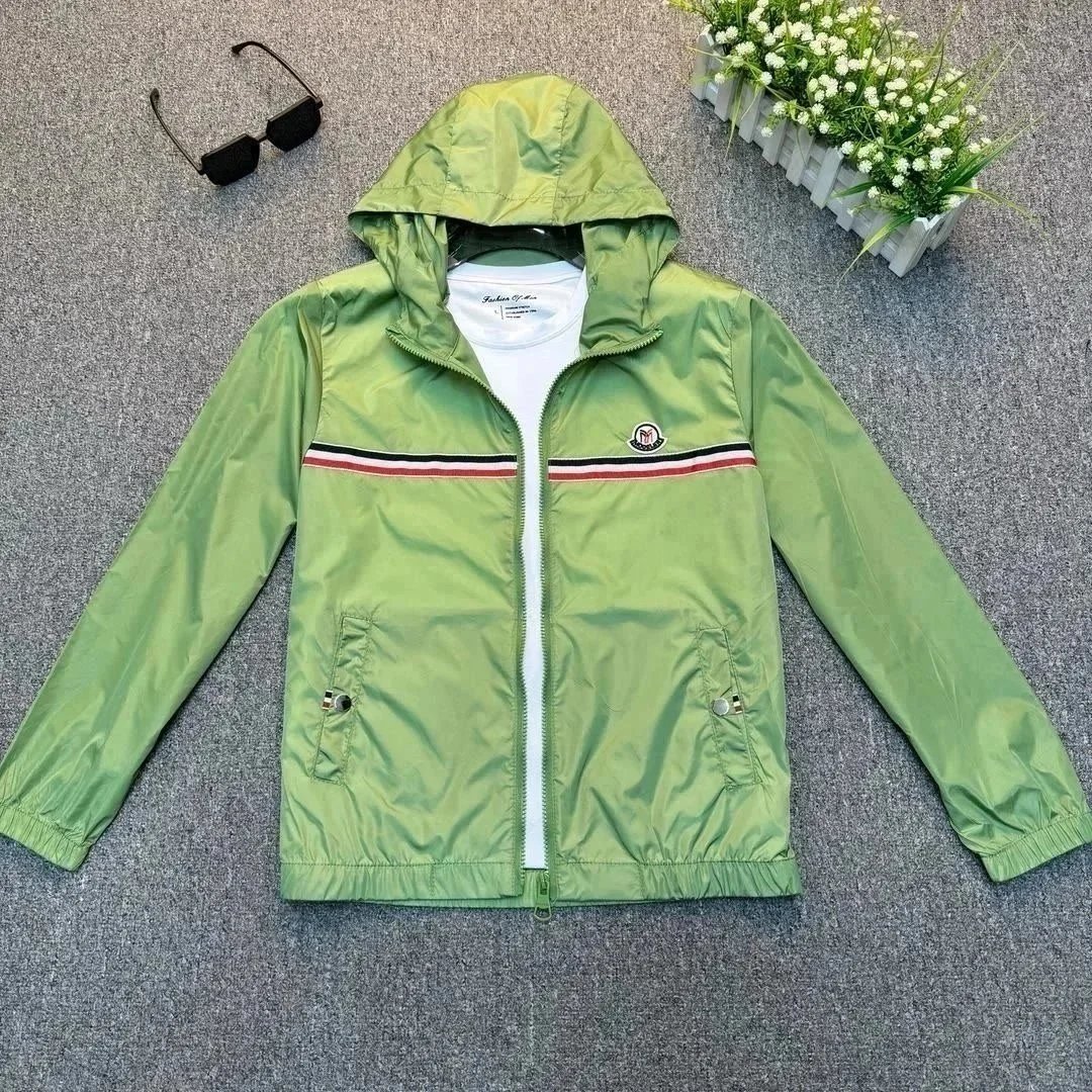 Moncler hooded zip-up windbreaker jacket — 40