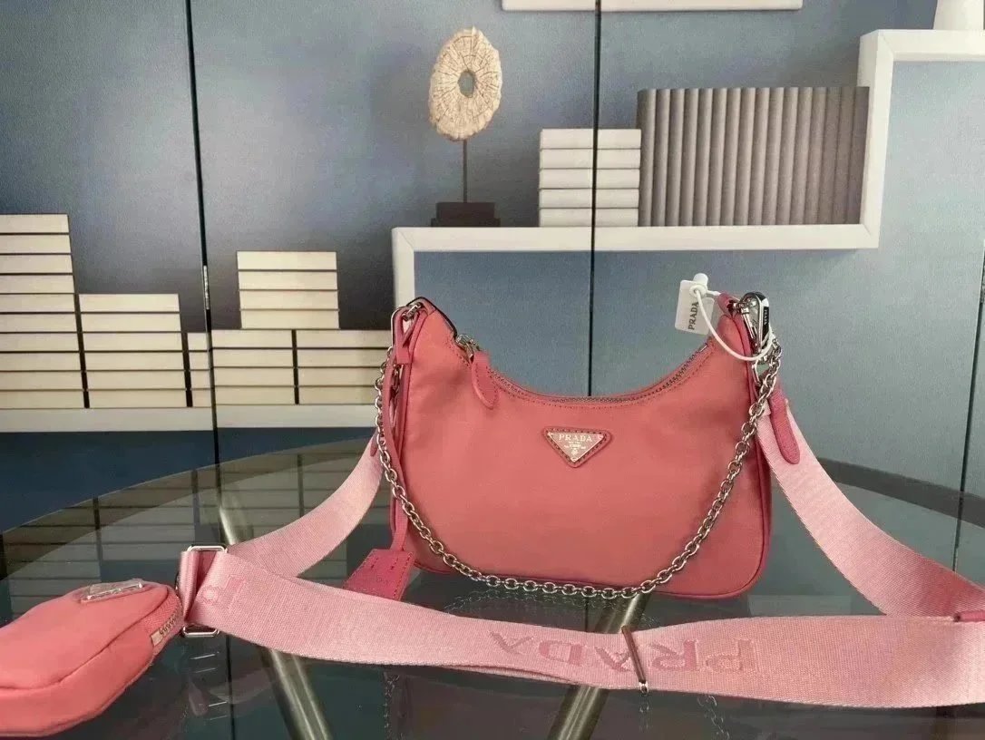 Prada Crossbody Bags Nylon Chain Bag with Detachable Pouch — 051-7