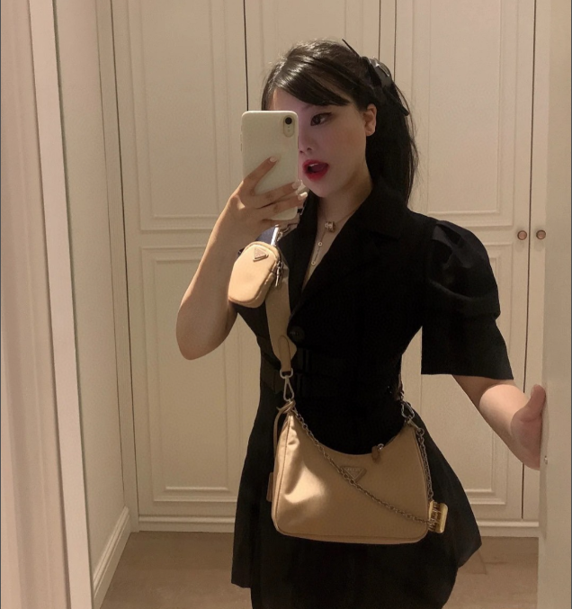 Prada Crossbody Bags Nylon Chain Bag with Detachable Pouch image 14