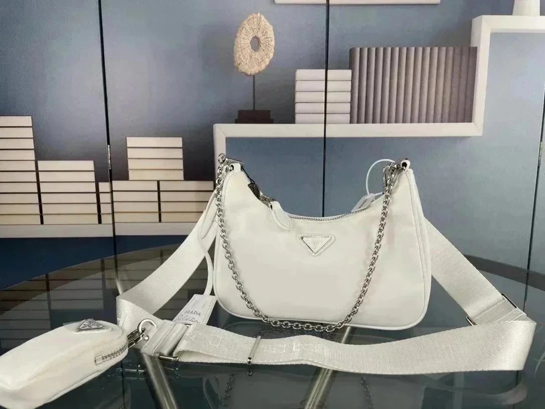Prada Crossbody Bags Nylon Chain Bag with Detachable Pouch — 051-11