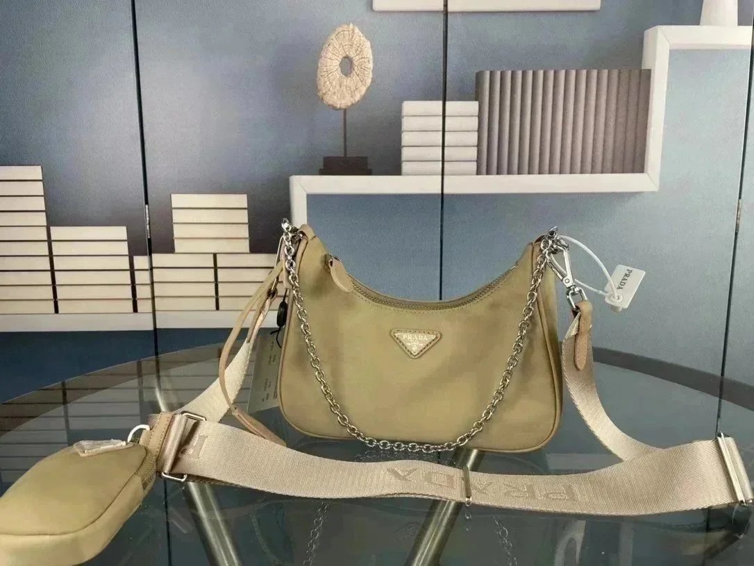 Prada Crossbody Bags Nylon Chain Bag with Detachable Pouch — 051-10