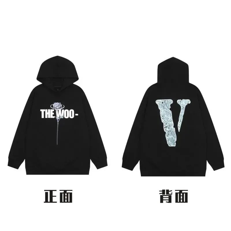 Unbranded Hoodies & Sweatshirts Pullover hoodie with rose text and V graphic prints — 03