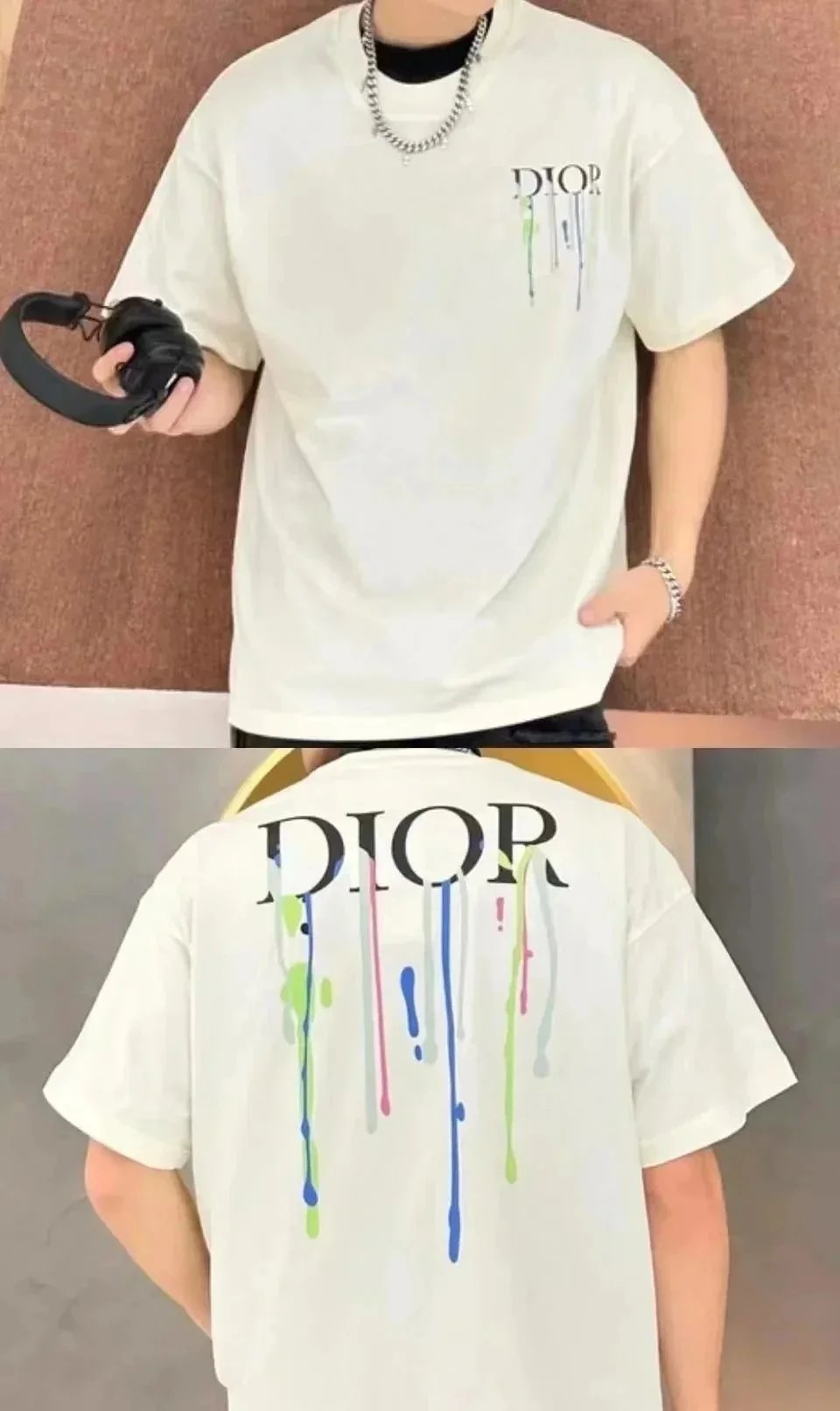Dior T-Shirts Short-Sleeve Crew-Neck image 3