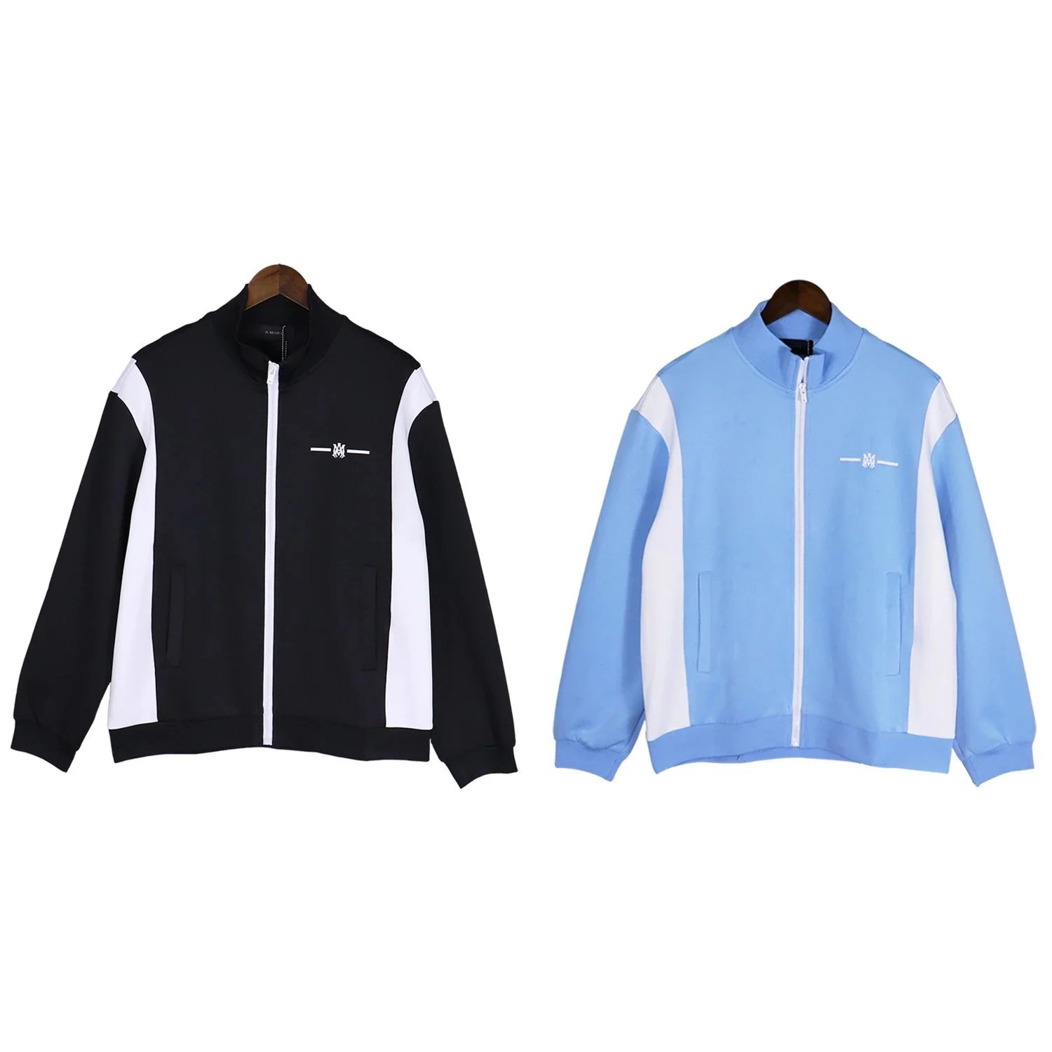MMY Track Jacket Light Blue and White Outerwear - 2