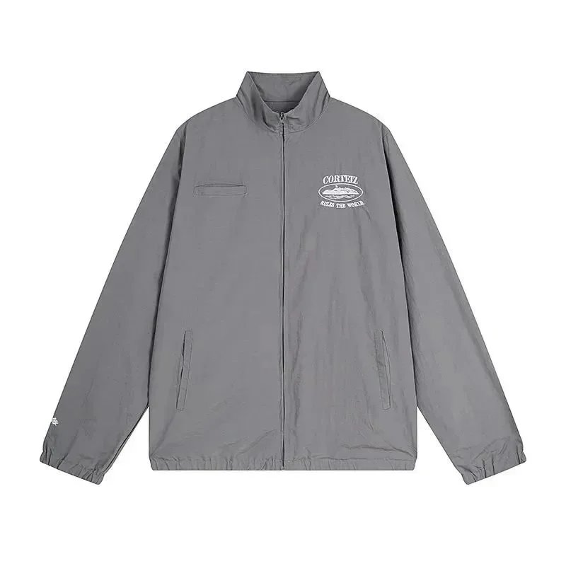 Corteiz Track Jacket Black with White Stripes Outerwear - 11