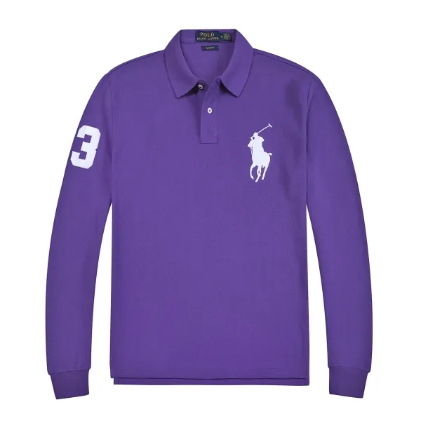 Polo Ralph Lauren Classic Fit Long Sleeve Polo Navy Tops.polo - 7