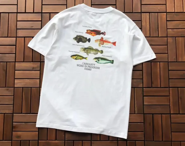 Carhartt Work In Progress Carhartt WIP Graphic Print T-Shirt Light Blue Tops.t Shirts - 8