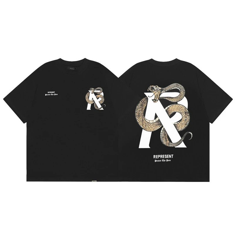 Represent Graphic Print Black Brown Gray Streetwear T-Shirts