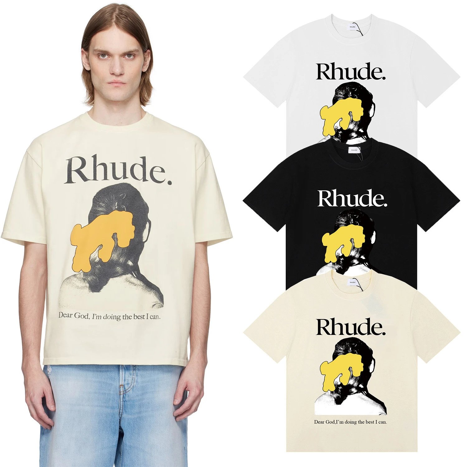 Rhude Grand Prix Monte Carlo Oversized Graphic Tee, Vintage Streetwear T-Shirt 1