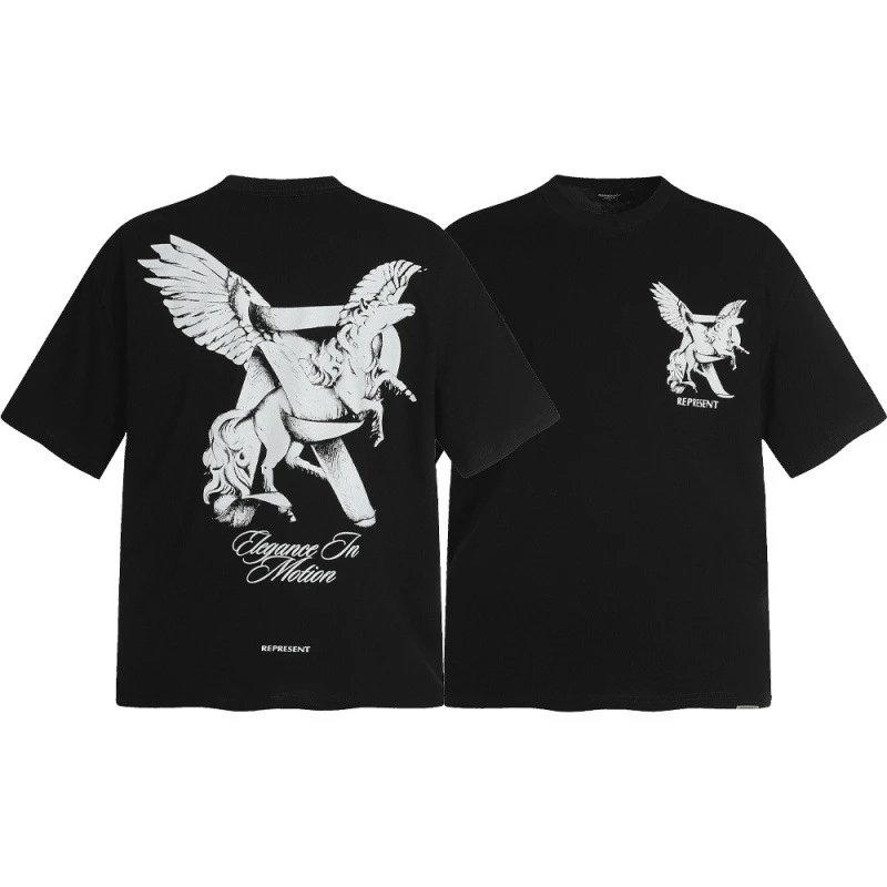 Represent Graphic Print Black Brown Gray Streetwear T-Shirts