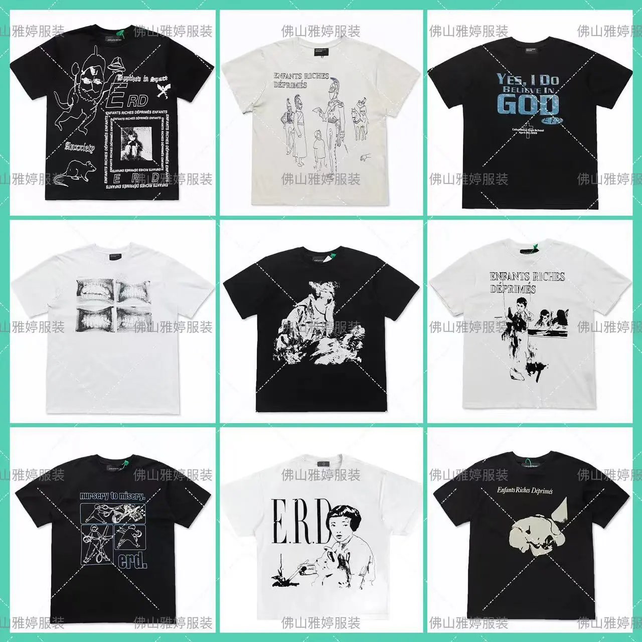 Enfants Riches Déprimés Graphic Cotton T-Shirt, Black, Unisex Streetwear 1