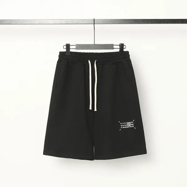 Design Numeric Print Drawstring Shorts Black - 1