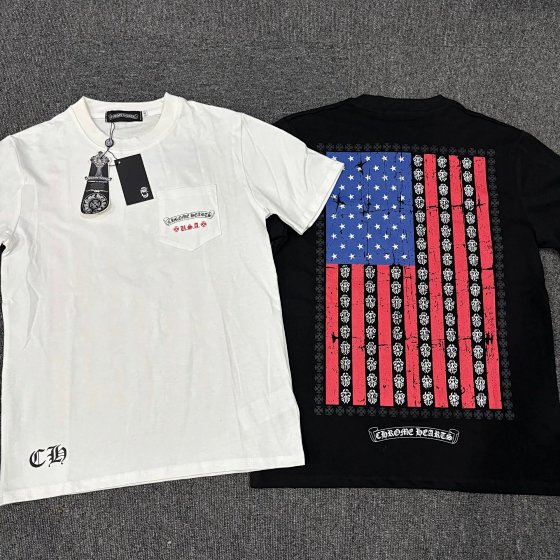 New Spring/Summer Flag Print Crew Neck Short Sleeve T-Shirt