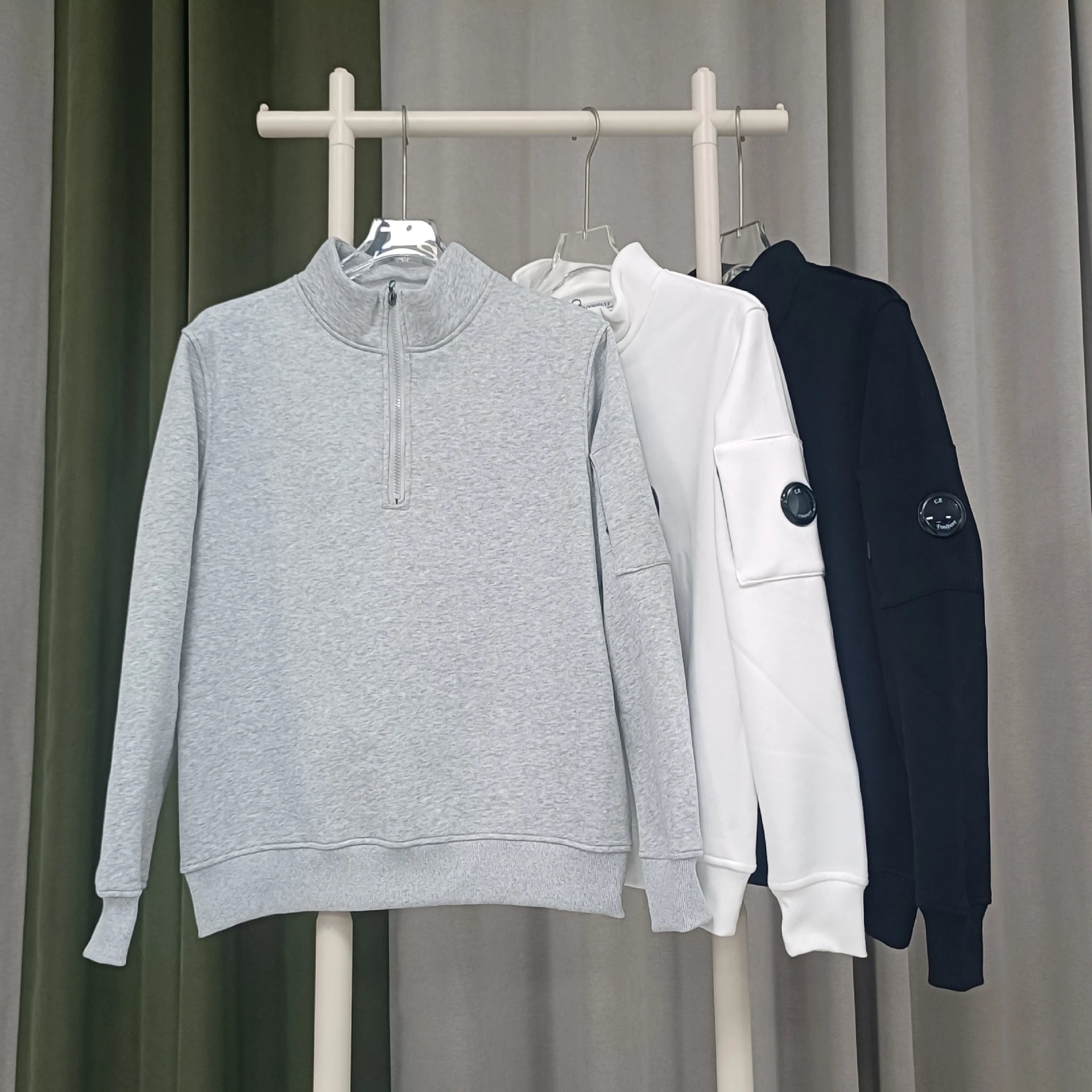 Half Zip Sherpa Hoodie with Pocket