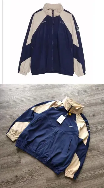 Nike x Cav Empt Windbreaker Navy and Beige Jacket - 3