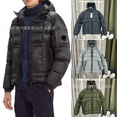 Cotton jacket men's plaid stitching badge lens American bread jacket hooded outdoor
