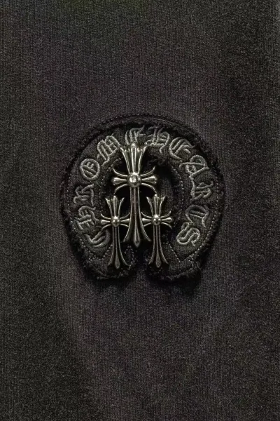 Chrome Hearts Cross Logo Embroidered Black Hoodie - 6