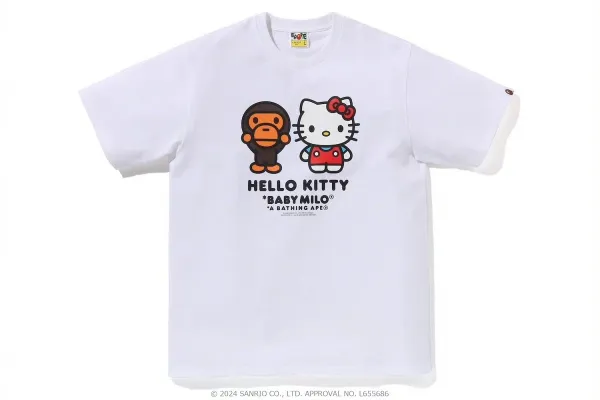 A Bathing Ape x Sanrio Hello Kitty x Baby Milo White T-Shirt - 1
