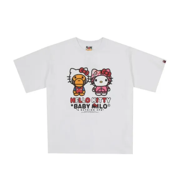 A Bathing Ape x Sanrio Hello Kitty x Baby Milo White T-Shirt - 1