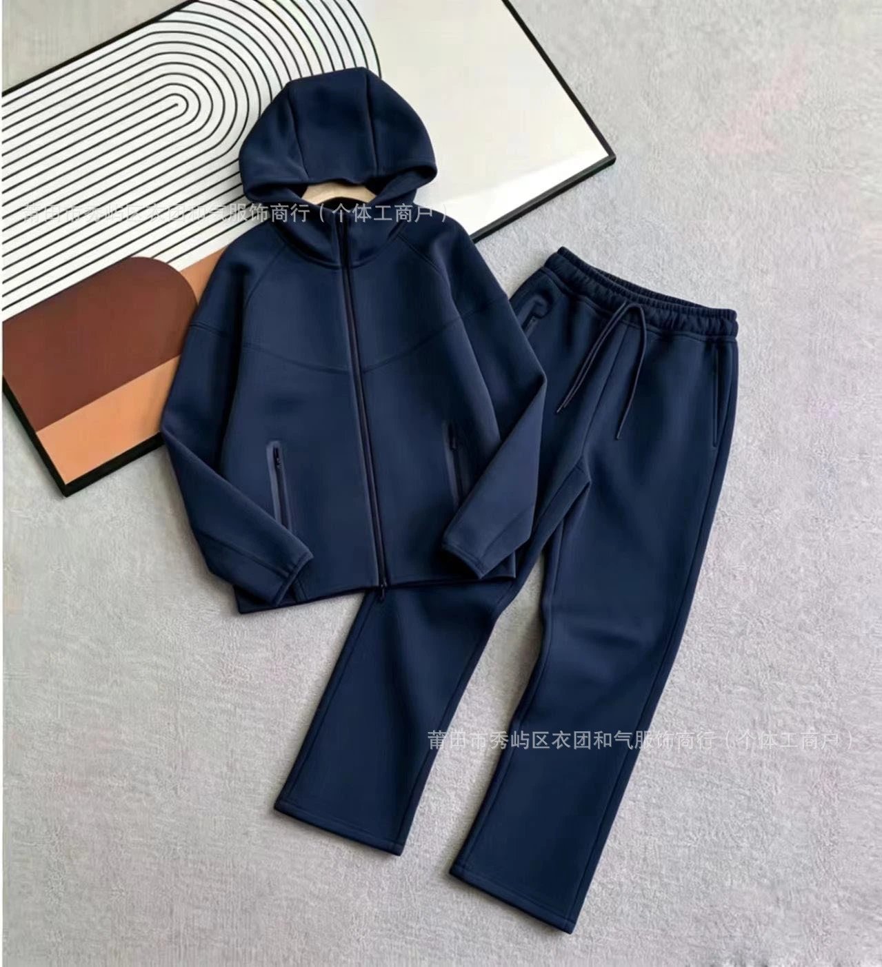 Spring Autumn Casual Hooded Jacket and Sweatpants Set photo 8
