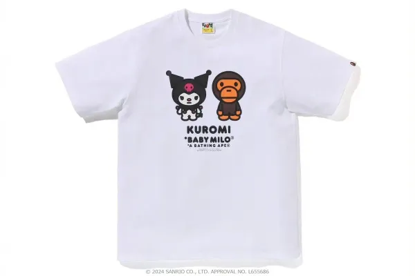 A Bathing Ape x Sanrio Kuromi x Baby Milo White T-Shirt - 1