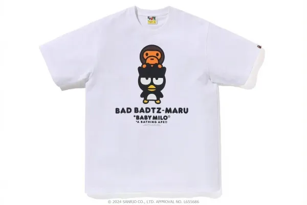 A Bathing Ape x Sanrio Badtz-Maru x Baby Milo White T-Shirt - 1