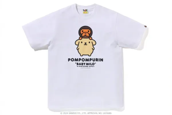 A Bathing Ape x Sanrio Pompompurin Baby Milo White T-Shirt - 1