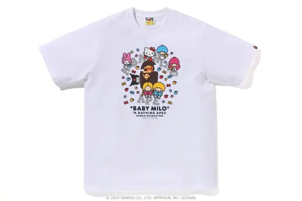 A Bathing Ape x Sanrio Baby Milo Collaboration White Graphic T-Shirt - 1