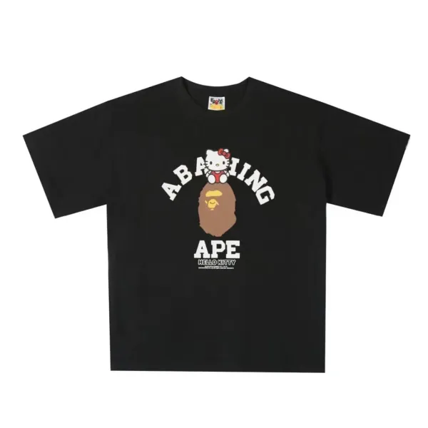 A Bathing Ape x Hello Kitty Collaboration Graphic T-Shirt Black - 1