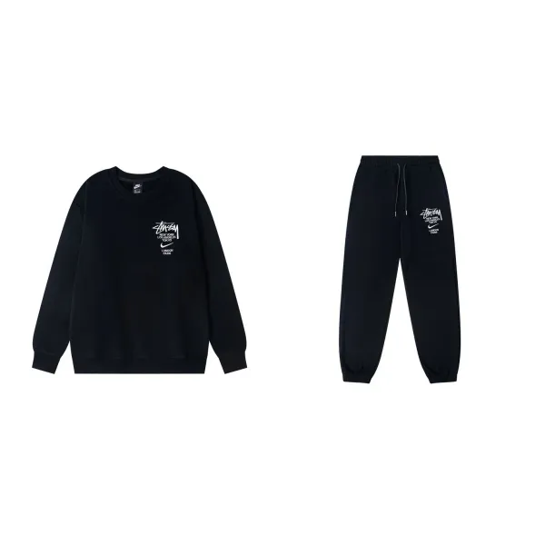 Stüssy x Nike City Series Black Hoodie and Sweatpants Set - 1