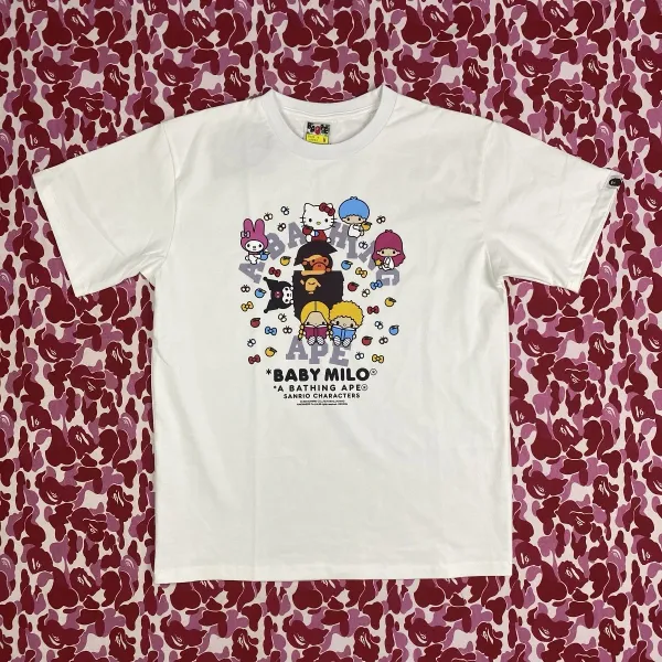 A Bathing Ape x Sanrio Hello Kitty x Baby Milo White T-Shirt - 13