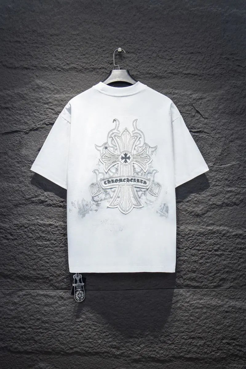 Chrome Hearts T-Shirts Short-Sleeve Graphic Print T-Shirt — 7253 white