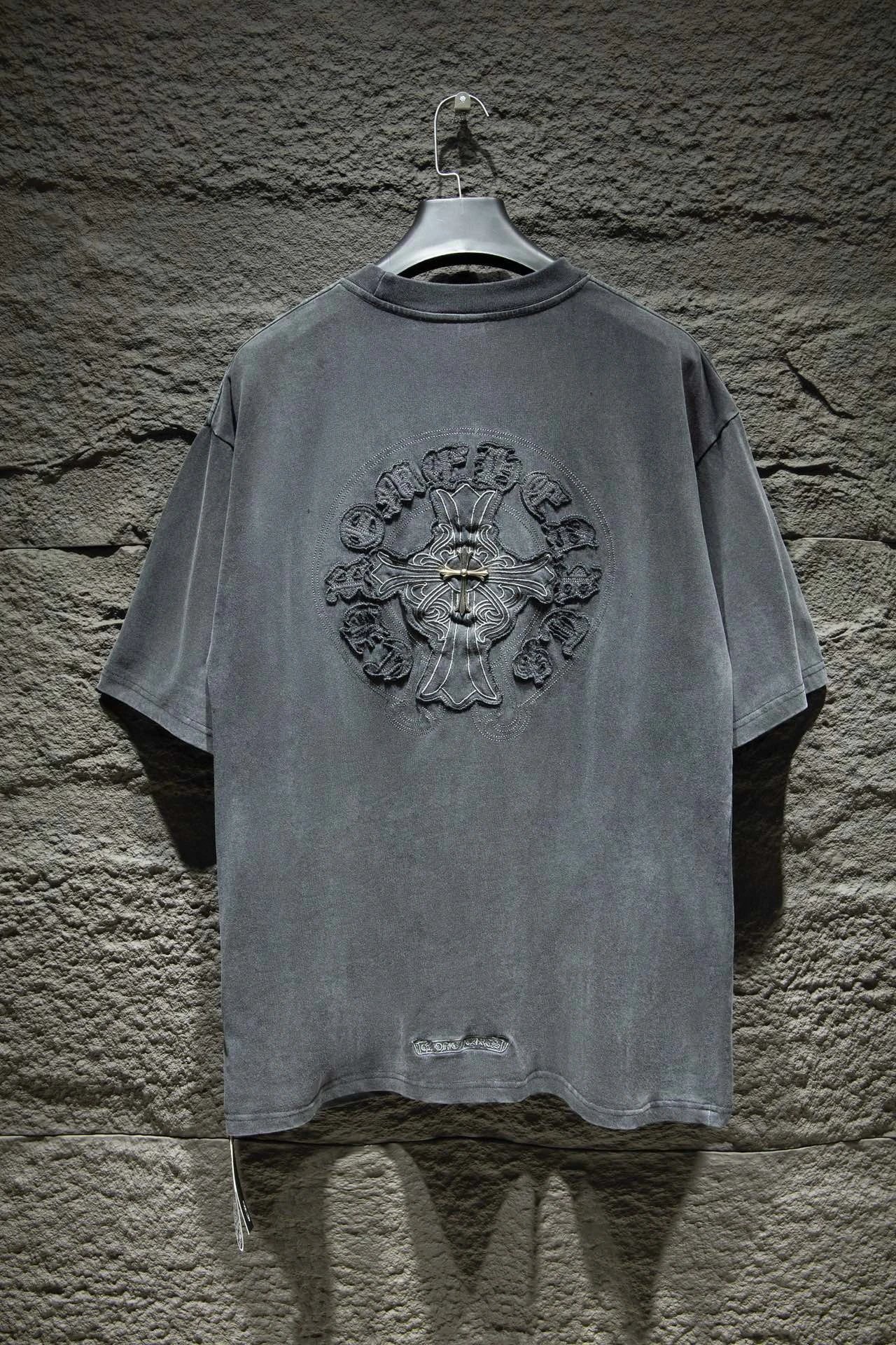 Chrome Hearts T-Shirts Short-Sleeve Graphic Print T-Shirt — 7009 washed black