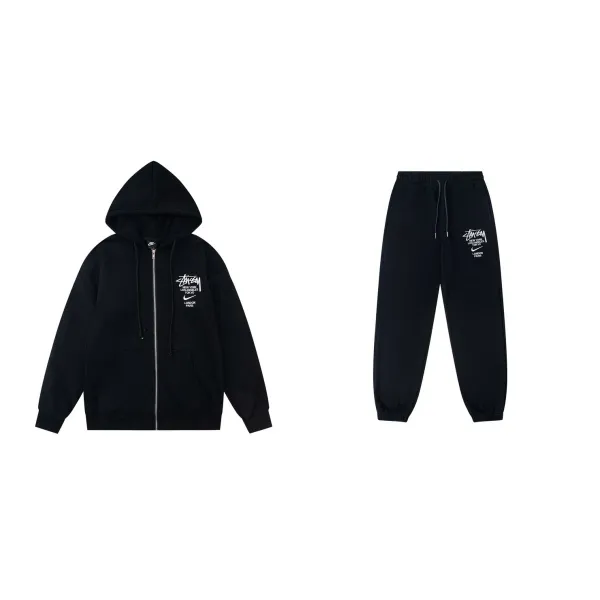 Stüssy x Nike City Series Black Hoodie and Sweatpants Set - 1